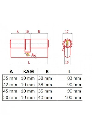 Rotex 100 Mm Zamak Barel 5 Pimli 50+10+40 - 3 Anahtarlı