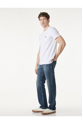 Koton Pamuklu Düz Paça Normal Bel Straight Fit Jean Pantolon - Mark Jean Koyu İndigo 6sam40161nd
