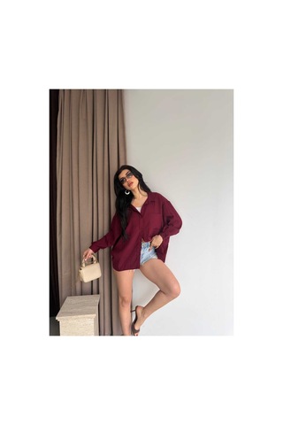 Unika Boutique Salaş Stil Gömlek Bordo