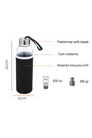 500 Ml Cam Matara Açık Turuncu