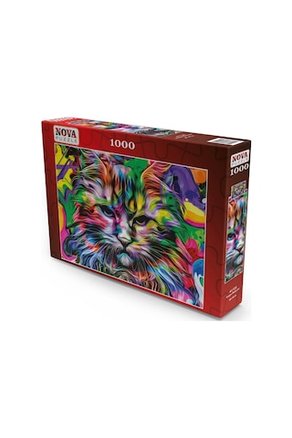 Nova Puzzle 1000 Parça Kızgın Bakışlar Puzzle - Kedi Puzzle