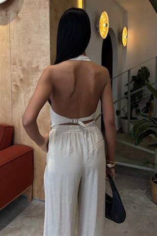 Halter Yaka Yelekli Modal Takım 10144 Altın