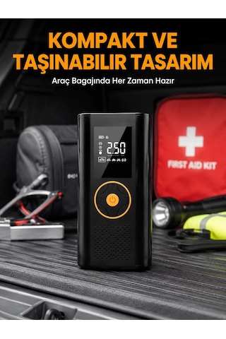Dijital Göstergeli Taşınabilir Hava Kompresörü Otomobil Motosiklet Bisiklet Scooter İçin Otomatik Durma Led Ekran Mh-hs5373-5709