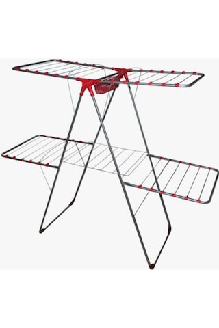 Enzelo Star Çamaşır Kurutmalık Askılık 2 Katlı Çamaşır Kurutma As Gri