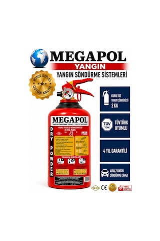 2 Kg Marin Tekne Sertifikalı Tozlu Yangın Söndürme Tüpü, Yangın Söndürme Cihazı, Yangın Söndürücü,