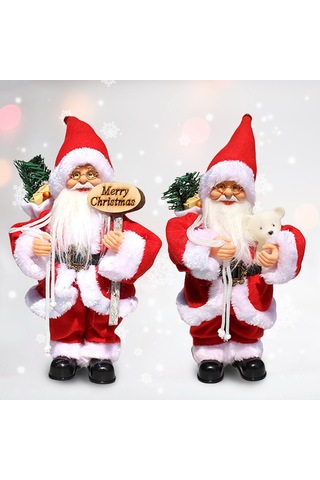 Jeemson Aracın İçi Noel Gibi Dekorasyon: Elektrikli Müzikli Noel Baba Figürü, Pencere Vitrini Süsü, Hediye Seçeneği Pil Dahil Değil