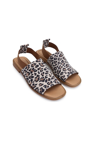 Tamer Tanca Kadın Hakiki Deri Leopar Düz Sandalet 838 16235 Bn Sndlt Y25 Leopar Leopar