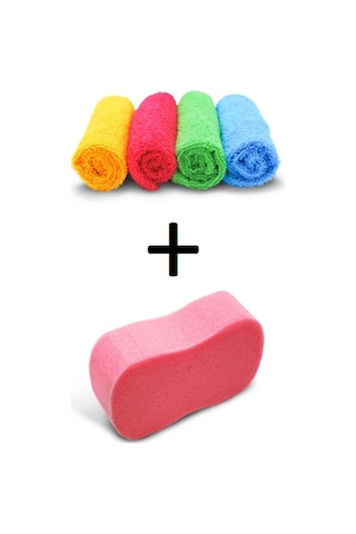Nono Mikrofiber Temizlik Bezi 4 Adet + Araç Yıkama Ve Parlatma Süngerii Diğer