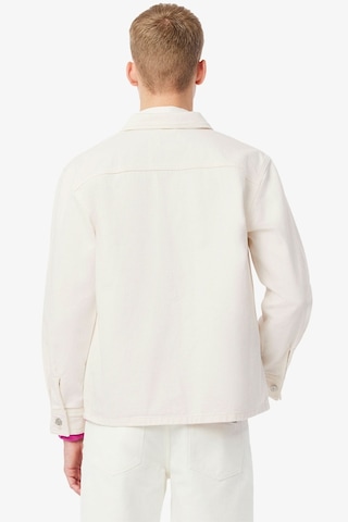 Lacoste Men's Oversized Fit Cream Shirt Bol Kesim Erkek Denim Gömlek Krem