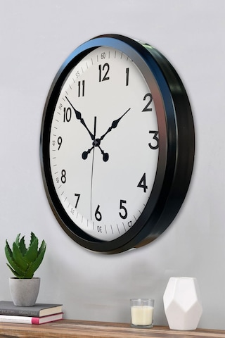Black Classic 52 Cm Metal Modern Ve Şık Duvar Saati Bronz