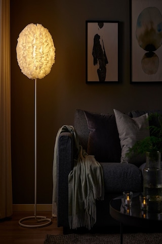 Ikea Beyaz Minimalist Yer Lambası Lambader Beyaz
