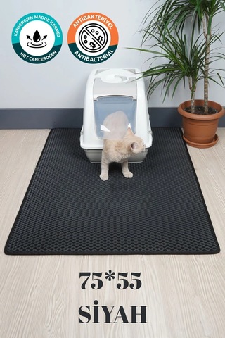 Kedi Tuvalet Önü Paspası Kedi Kumu Paspası Kedi Matıdır. Siyah