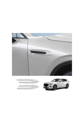 Anjiexun Araba Gümüş Yan Kanat Amblem Kapağı Trim Çıkartmaları