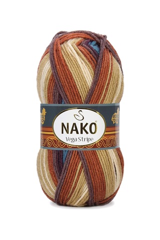 5 Adet Vega Stripe Premium Akrilik El Örgü İpi Yünü No: 82420 RYL-NWNKVS82420-5