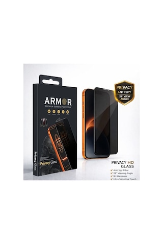 Premium Armor Series İphone 17 Pro Max İçin Uyumlu Hayalet Guard Özellikli Privacy Temperli Cam Ekran Koruyucu 28 Derece