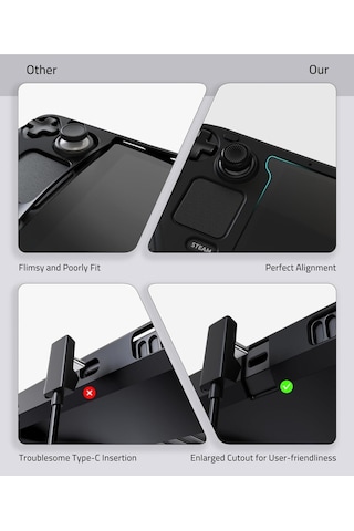 Steam Deck Oled/lcd Uyumlu Silikon Koruyucu Kılıf Siyah M53