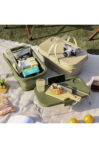 Katlanır Piknik Sepeti Yeşil