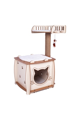 Patihomes Kedi Evi Ve Kedi Tırmalama Evi Yataklı