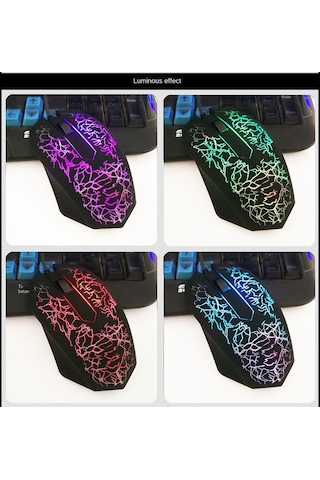 1 Adet Renkli Led Bilgisayar Oyun Faresi Profesyonel Süper Ince Oyun Faresi Kablolu Fare Hmm Diğer