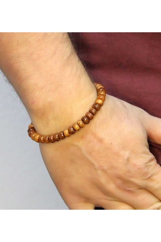 Doğal Kuka Ağacı Erkek Asansörlü Ayarlanabilir 33'lük Tesbih Bileklik Eub122