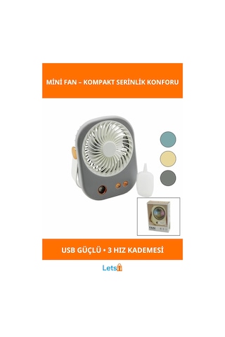 Su Spreyli Masaüstü Usb Mini Fan 3 Hızlı Taşınabilir Soğutucu