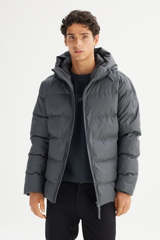 Lee Regular Fit Kapüşonlu Cepli Erkek Şişme Mont L2520263035 Gri