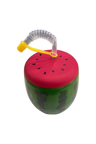 Karpuz Tasarımlı Pipetli Suluk 900 Ml Renkli