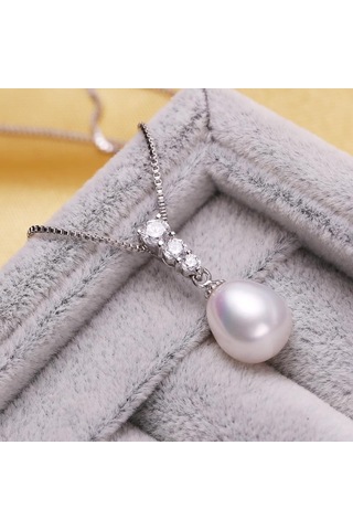 Siyah Lsooyh Klasik Doğal Tatlı Su Inci Kolye Kübik Zirkonya Uzun Küpe Inci Takı Setleri Siyah