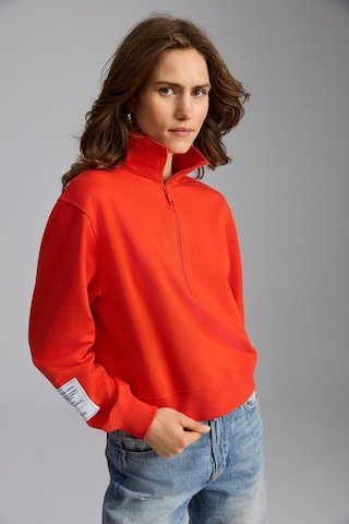 Ethıquet Saılenıs Kadın Yumuşacık Içi Şardonlu Organik Pamuk Yarım Fermuarlı Regular Kırmızı Sweatshirt