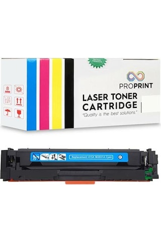 Proprint HP 415A W2031A Mavi Uyumlu Toner Çipsiz 2100 Sy M479fnw