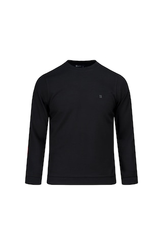 Hatemoğlu Siyah Regular Fit Bisiklet Yaka Sweatshirt