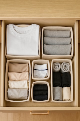 Keçe Çekmece Ve Dolap Düzenleyici Organizer Seti 6 Parça Krem, Çok Amaçlı Düzenleyici Kutular Krem