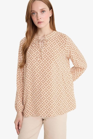 DeFacto Regular Fit Bağcıklı Yaka Desenli Uzun Kollu Bluz N1809AZ25SPBR189