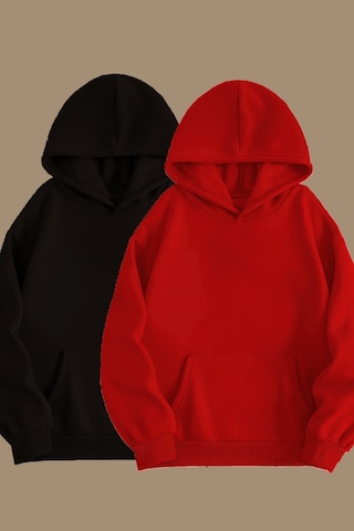 Blackjack Giyim Unisex Gri Siyah 2'li Kapüşonlu Oversize Sweatshirt Hoodie Siyah-kırmızı Blackjack Giyim Unisex Gri Siyah 2'li Kapüşonlu Oversize Sweatshirt Hoodie Siyah-kırmızı