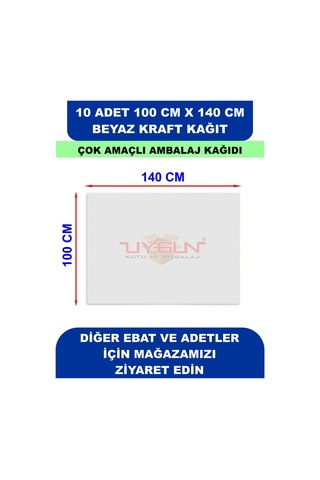10 Adet 100cm X 140cm 120 Gr. Çift Yönlü Beyaz Kraft Ambalaj Kağıdı, Hediye, Çeyiz Paketleme, Çocuk Etkinlik Kağıdı