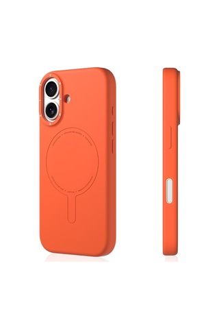 Apple Uyumlu iPhone 17 Kılıf M-safe Şarj Özellikli Youngkit Morandi Serisi Kapak Turuncu Turuncu