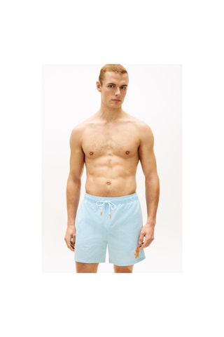 Tommy Hilfiger Medıum Drawstrıng Ithaca Scrıpt Erkek Mavi Deniz Şortu - Um0um03750-16056