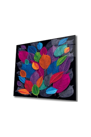 Renkli Çiçekler Cam Tablo