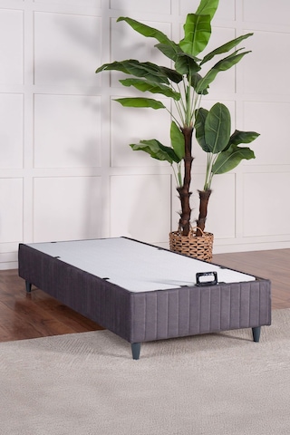 Premium Bamboo Sleepy Baza Başlık Gri Ikili Set Yatak Dahil Değildir 100 x 200