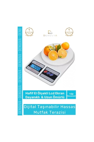 Terazi 10kg Kapasite Dijital Lcd Ekranlı Sayma Fonksiyonlu Dara Modlu Hassas Mutfak Terazisi Çok Renkli