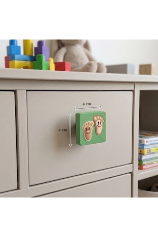 Çocuk Odası Mobilya Kulp Dolap Düğme Funny Legs No:59 Yeşil