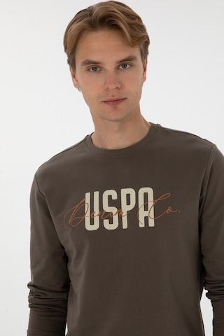 U.S. Polo Assn. Erkek Regular Fit Bisiklet Yaka Vizon İnce Sweatshirt 50315570-VR052