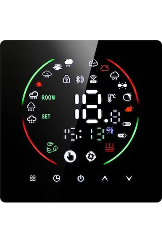 Ximistore9 East2 Siyah Akıllı Termostat: Tam Dokunmatik, Çocuk Kilidi, 16a Elektrik Isıtması, Ntc Sensör, 7 Gün Programlanabilir, Otomatik/manuel Mod