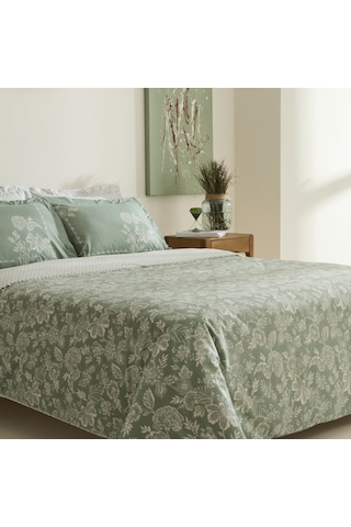 Karaca Home Haven %100 Pamuk Çift Kişilik Nevresim Takımı Koyu Mint Mint