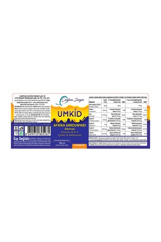 Canfeza Sezgin Umkid Afrika Sardunyası Eki Vitamin B & C Çinko & Selenyum 100 ML