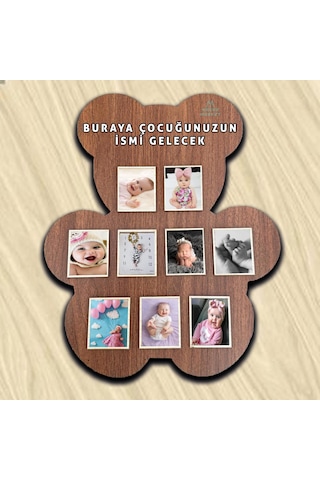 Ayı Teddy Çocuk Ve Bebekler İçin Ayaklı Fotoğraf Çerçevesi - 9 Fotoğraflı -729 04