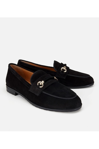 Hotiç Kadın Süet Deri Siyah Tokalı Klasik Loafer 01ayh321330a100 01ayh321330a100