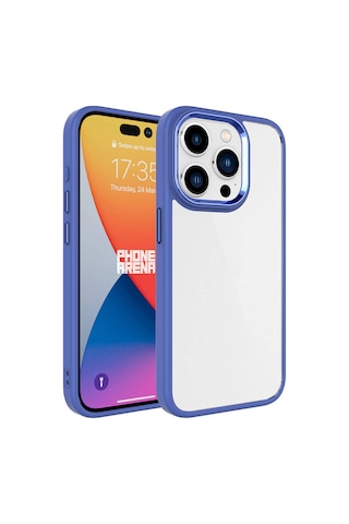 Apple iPhone Uyumlu 15 Pro Kılıf Şeffaf Arka Yüz Kamera Yükseltili Silikon Pazarplus Pembe Açık
