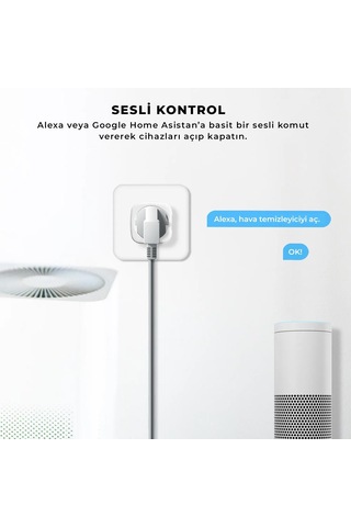 Wi-fi Kontrollü Akım Korumalı Akıllı Priz 16a Tuya & Smart Life Destekli
