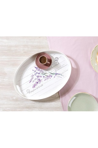 Lavander Oval Tepsi Beyaz